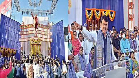 बलशाली भारतासाठी मिळेल ऊर्जा : देवेंद्र फडणवीस ; नाशिकमध्ये डॉ. आंबेडकरांच्या पुतळ्याचे अनावरण