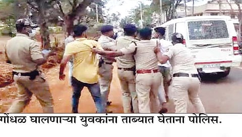 हिजाब समर्थकांचा बेळगावात गोंधळ, ६ युवक ताब्यात