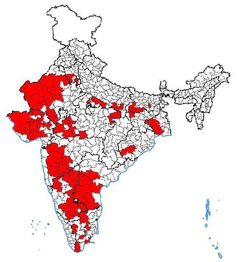 देशातील दुष्काळप्रवण भागाचा संग्रहित नकाशा