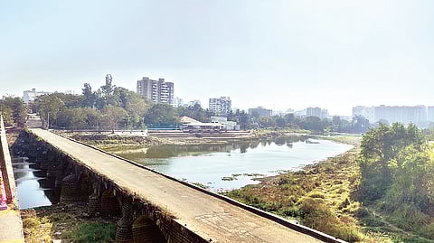 Old bridge over Indrayani in Moshi overlooked