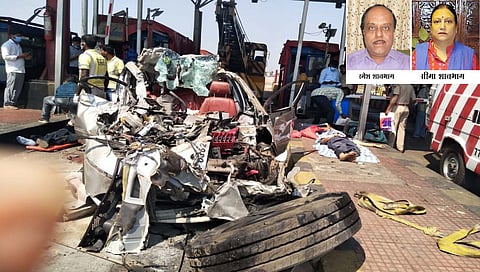 Belgaum Accident : बेळगावच्या दांपत्यासह तिघे ठार, सीसीटीव्हीत अपघाताचे दृश्य