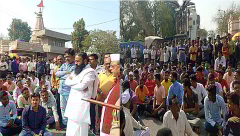 Jalgaon : शेतकऱ्यांचा पोलिस अधिकाऱ्यांवर रोष ; बसस्थानकासमोर रास्ता रोको