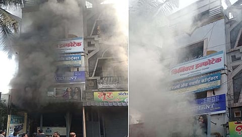 jaysingpur fire : जयसिंगपूरात दुकानाला भिषण आग; २१ जण अडकल्याने उडाली धावपळ