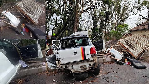 कोल्हापूर : चहा पिण्यासाठी गेलेल्या महाविद्यालयीन विद्यार्थ्यांच्या कारला भीषण अपघात