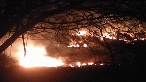 नाशिक : नांदुरशिंगोटे परिसरात डोंगराला भीषण आग