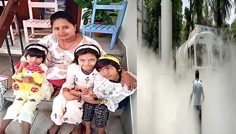 नाशिक : लहान बहिणींसोबत पूजा सदार.