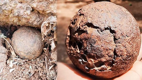 पन्हाळगडावर सापडला आणखी एक लोखंडी तोफगोळा