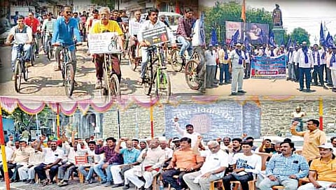 कोल्हापूर : महागाईविरोधात विविध संघटना रस्त्यावर