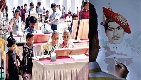कोल्हापूर : चित्र-शिल्पातून लोकराजा शाहूंना मानवंदना