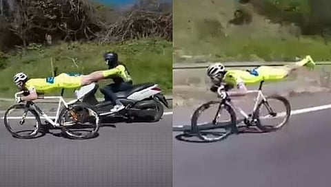 bicycle rider : शर्यत जिंकण्याची अनोखी ट्रिक; व्हिडिओ पाहून व्हाल थक्क !