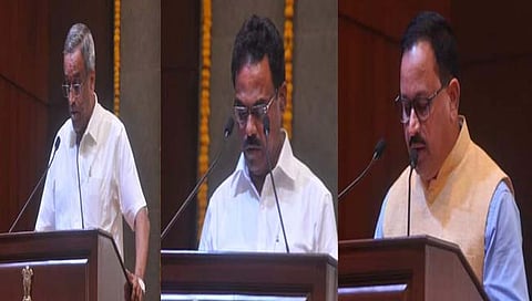 गाेवा : सुभाष फळदेसाई, निळकंठ हळर्णकर, सुदिन ढवळीकर यांनी मंत्रिपदी घेतली मराठीतून शपथ