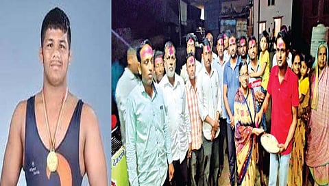 पृथ्वीराजने महाराष्ट्र केसरीची गदा पटकावताच देवठाणे (ता. पन्हाळा) येथील त्याच्या जन्मगावी जल्लोष झाला. तरुणांनी फटाक्यांची आतषबाजी करत साखर-पेढे वाटप केले.