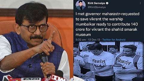 मी ५८ कोटींचा हिशेब मागितला, प्रकरण १४० कोटींपर्यंत पोहोचले; राऊतांनी सोमय्यांचे ट्विट दाखवले!