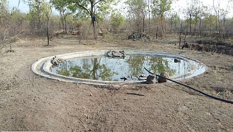 नगरसूल : वन्य प्राण्यांसाठी तयार करण्यात आलेले कृत्रिम पाणवठे. (छाया : भाऊलाल कुडके)