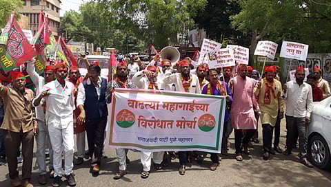 धुळे : वाढत्या महागाई विरोधात समाजवादी पार्टीचा निषेध मोर्चा