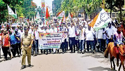 कोल्हापूर : महागाईविरोधात राष्ट्रवादीचा एल्गार