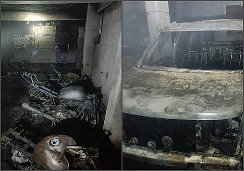 पुणे :अचानक लागलेल्या आगीत बारा दुचाकी, एक कार भस्मसात