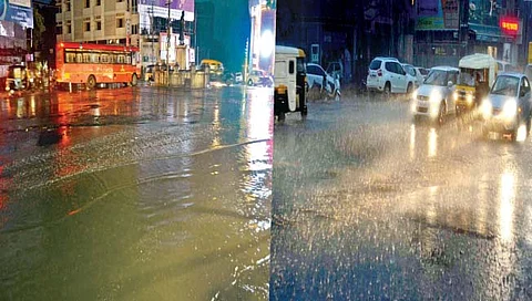 कोल्हापुरात पावसाचे पाच तास धूमशान