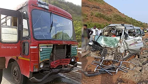 रायगड : केंबुर्लीजवळ एसटी- माेटार अपघात; रत्नागिरीतील पाच जण जखमी