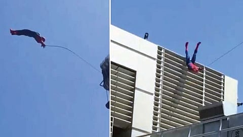 ...आणि ‘स्पायडरमॅन’ आपटला छतावर!