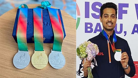 स्वप्निल ने जिंकलेल्या पदकांचा फोटो त्याने दै. पुढारी साठी शेअर केला आहे.