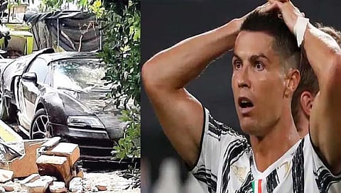 ख्रिस्तियानो रोनाल्डो याच्या आलिशान बुगाटी कारचा चक्काचूर