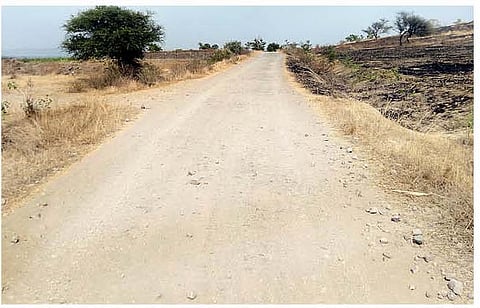 निमगावसावा- खोडद रस्त्याची झालेली दुर्दशा.