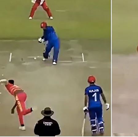 Rashid khan Blindly hit six : व्हिडीओ : रशीद खानने डोळे झाकून ठोकला ‘कडक’ षटकार, गोलंदाज पाहातच राहिला