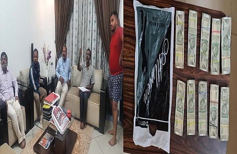 सार्वजनिक बांधकाम खात्याच्या अधीक्षक अभियंत्याच्या टिळकवाडी येथील घरात तपासणी करताना एसीबीचे पथक.