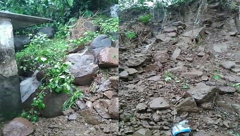 कल्याण पूर्व भागात पावसामुळे दरड कोसळली