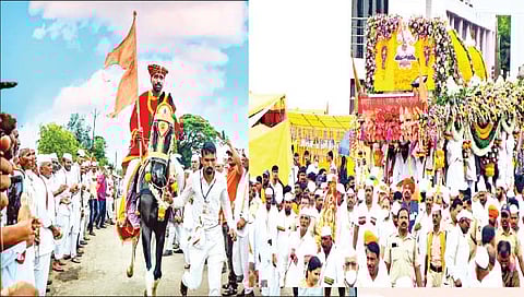 माळीनगर येथे तुकाराम महाराज पालखीचे उभे रिंगण उत्साहात