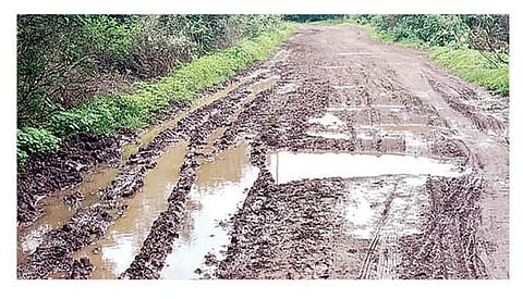 पुणतांबा : गणेशनगर ते वाकडी रस्त्याची झालेली दुरवस्था.