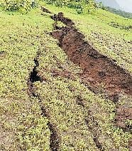 मुळशीतील वाघवाडी येथे जमिनीला भेगा