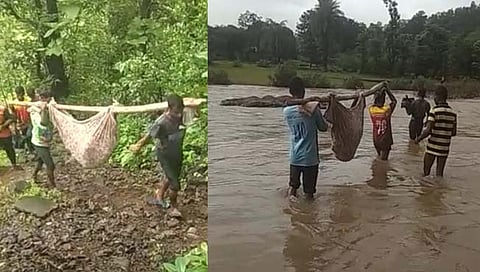 राष्ट्रपतीपदी आदिवासी महिला विराजमान पण पाड्यांवरील रुग्णांना अद्याप झोळीचाच आधार