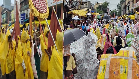 पंढरपूर : आषाढी यात्रेत संततधार पावसामुळे भाविकांची तारांबळ