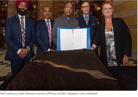 ऐतिहासिक वस्तू : 14 व्या शतकातील इंडो-पर्शियन तलवारीसह सात कलाकृती ग्लासगोकडून भारताला हस्तांतरित