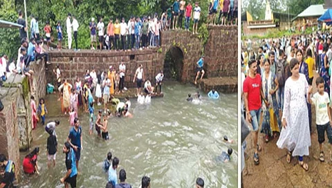 रायगड : श्रावणी सोमवारी श्री क्षेत्र कनकेश्वर येथे भक्तांची मांदियाळी