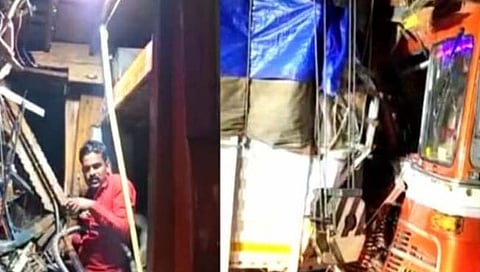 सातार्याजवळ भरधाव ट्रकला अपघात; एक जखमी