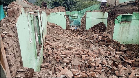 Old woman dies after wall collapses on her body