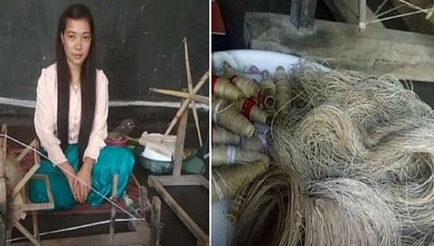 कमळाच्या देठापासून धागा बनवण्याचा उद्योग