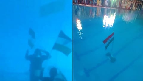 India@75 : नौदलाच्या माजी मरीन कमांडोजचा उरणमध्ये ‘अंडरवॉटर इंडिपेंडन्स डे’