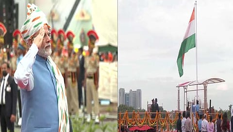 पंतप्रधान नरेंद्र मोदी यांच्या हस्ते ध्वजारोहण