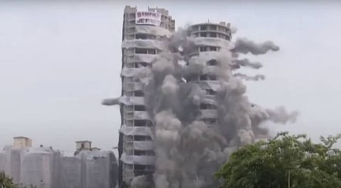 twine tower demolished