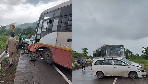 रायगड : कशेडी घाटात एसटी बस व इनोव्हा कारची समोरासमोर धडक ; ५ जण जखमी