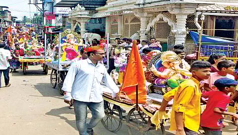 रत्नागिरी : जिल्ह्यात सर्वत्र जल्लोषात मंगलमूर्तींचे स्वागत