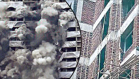 ट्विन टॉवर्स पाडले; नाशिकमध्ये धाबे दणाणले, बेकायदेशीर बांधकामे चव्हाट्यावर