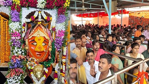navratri : दुसऱ्या माळेला माहूरगडावर भाविकांची अलोट गर्दी