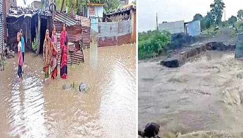 लातूर : पानगावात ढगफुटीसारखा पाऊस