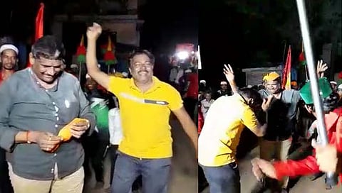 कनवाड येथील गणेश विसर्जन मिरवणुकीत करबल मेल पथकाचे सादरीकरण