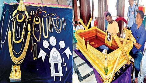 कोल्हापूर : देवीचे सुवर्ण अलंकार, पालखीला झळाळी